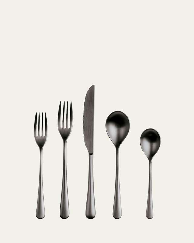 Neve Ice Black Gold 5-Piece Flatware Place Setting